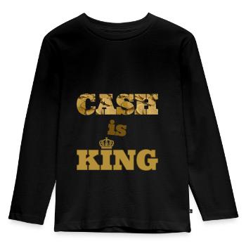 cash is king - T-shirt manches longues Premium Enfant - noir - Devant - AI Model Kid Male (0cm)