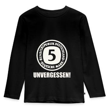5 Deutsche Mark DM D-Mark Vergangenheit - Kinder Premium Bio Langarmshirt - Schwarz - Vorne - AI Model Kid Male (0cm)