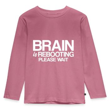 Brain Is Rebooting Please Wait - Kinder Premium Bio Langarmshirt - Mauve - Vorne - AI Model Kid Female (0cm)