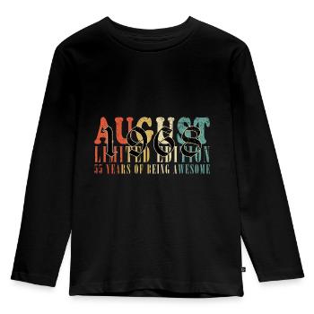 August 1968 Jahrestag August 1968 August - Kinder Premium Bio Langarmshirt - Schwarz - Vorne - AI Model Kid Male (0cm)