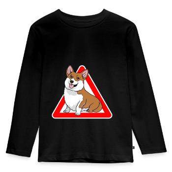 Welsh Corgi Pembroke Cardigan Dog - Kids' Premium Longsleeve Shirt - black - Front - AI Model Kid Male (0cm)
