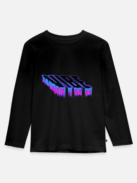 Vibe - Kinder Premium Bio Langarmshirt - Schwarz
