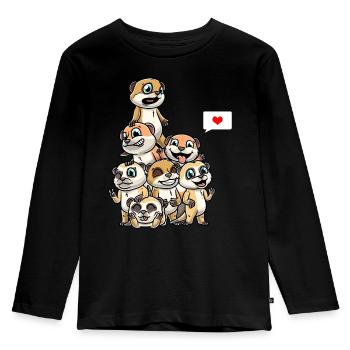 Drôle de suricate Kawaii Surikat Surikate - T-shirt manches longues Premium Enfant - noir - Devant - AI Model Kid Male (0cm)