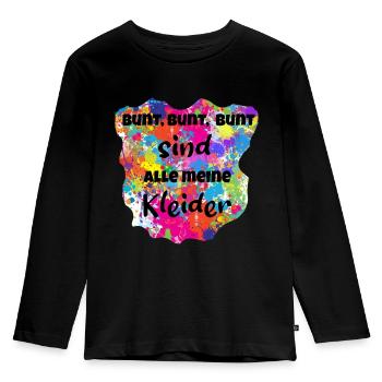 Bunt,Bunt, Bunt - Kinder Premium Bio Langarmshirt - Schwarz - Vorne - AI Model Kid Male (0cm)