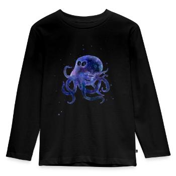 Aquarelle de la pieuvre de l’espace - T-shirt manches longues Premium Enfant - noir - Devant - AI Model Kid Male (0cm)