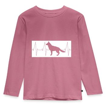Heartbeat dog - Kids' Premium Longsleeve Shirt - mauve - Front - AI Model Kid Female (0cm)
