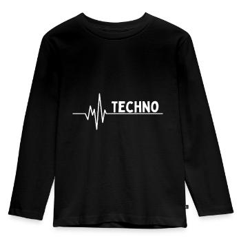 Frequency for Techno - Raverwear - Kids' Premium Longsleeve Shirt - black - Front - AI Model Kid Male (0cm)