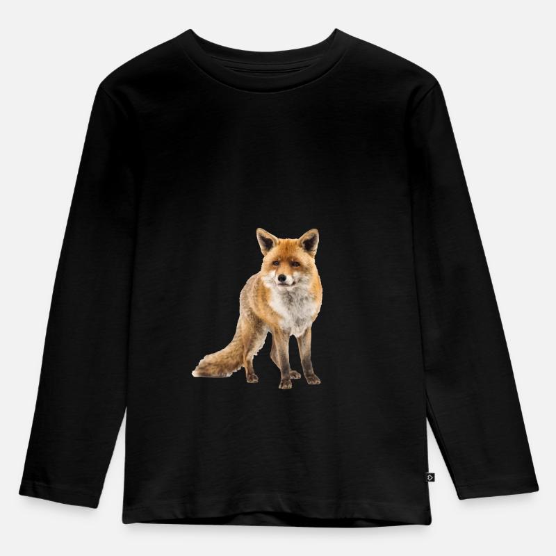 Fuchs - Kinder Premium Bio Langarmshirt - Schwarz