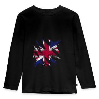 Great Britain flag gift British flag - Kids' Premium Longsleeve Shirt - black - Front - AI Model Kid Male (0cm)