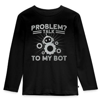 Robot Robotics Engineer Costume Robot - Kids' Premium Longsleeve Shirt - black - Front - AI Model Kid Male (0cm)
