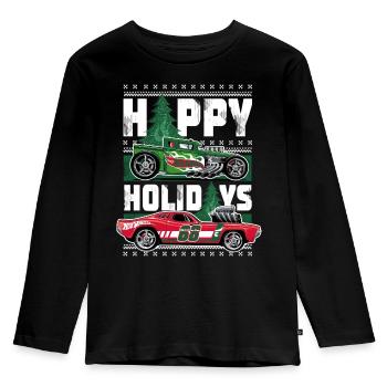 Hot Wheels Noël Happy Holidays - T-shirt manches longues Premium Enfant - noir - Devant - AI Model Kid Male (0cm)