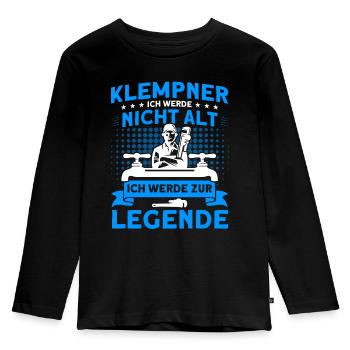 Sanitär Klempner Anlagenmechaniker Geschenk - Kinder Premium Bio Langarmshirt - Schwarz - Vorne - AI Model Kid Male (0cm)