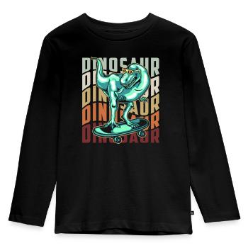 T-Rex Tyrannosaurus Fleischfresser - Kinder Premium Bio Langarmshirt - Schwarz - Vorne - AI Model Kid Male (0cm)