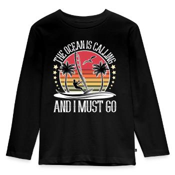 Windsurfen Windsurfer Windsurf - Kinder Premium Bio Langarmshirt - Schwarz - Vorne - AI Model Kid Male (0cm)