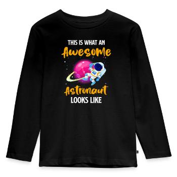 Space Space Spaceship Planet - T-shirt manches longues Premium Enfant - noir - Devant - AI Model Kid Male (0cm)