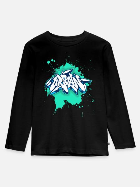 Urban-Graffiti, Grunge-Stil, Graffiti-Grunge - Kinder Premium Bio Langarmshirt - Schwarz