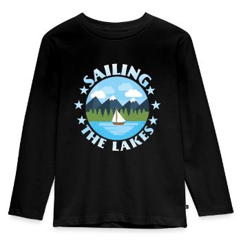 Sailor, sailboat, dinghy, funny saying - Kids' Premium Longsleeve Shirt - black - Front - AI Model Kid Male (0cm)