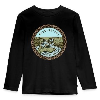 Mississippi, United States - Kids' Premium Longsleeve Shirt - black - Front - AI Model Kid Male (0cm)