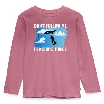 Skysurfing Skydiving Extreme Sport Skydiver Funny - Kids' Premium Longsleeve Shirt - mauve - Front - AI Model Kid Female (0cm)