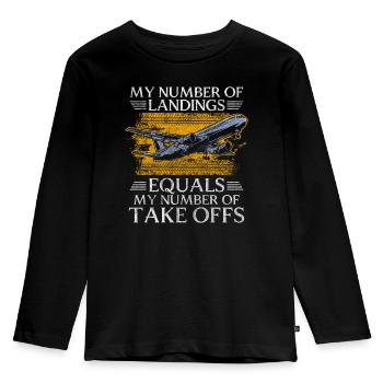Pilot Flugplatz Modellbau Segelflieger - Kinder Premium Bio Langarmshirt - Schwarz - Vorne - AI Model Kid Male (0cm)