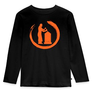 Bildhauer Handwerker Steinbildhauer Grabsteine - Kinder Premium Bio Langarmshirt - Schwarz - Vorne - AI Model Kid Male (0cm)