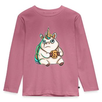 Biscuit licorne - T-shirt manches longues Premium Enfant - mauve - Devant - AI Model Kid Female (0cm)