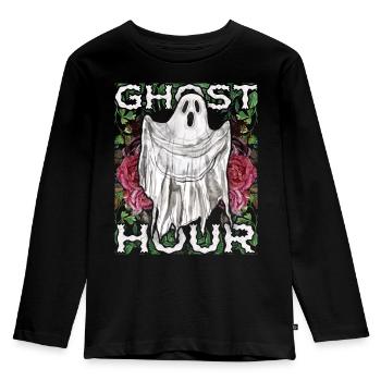 Uncanny Ghost, Ghost, Gothic Ghost Hour - Kids' Premium Longsleeve Shirt - black - Front - AI Model Kid Male (0cm)
