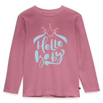 Bonjour bébé, Baby Shower, Naissance, Typographie Design - T-shirt manches longues Premium Enfant - mauve - Devant - AI Model Kid Female (0cm)
