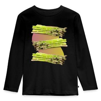 Asparagus, green asparagus - Kids' Premium Longsleeve Shirt - black - Front - AI Model Kid Male (0cm)