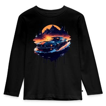 Klassischer Sportwagen - Kinder Premium Bio Langarmshirt - Schwarz - Vorne - AI Model Kid Male (0cm)