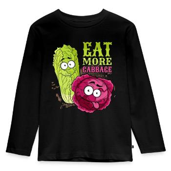 Cabbage, funny saying, red cabbage, Chinese cabbage - Kids' Premium Longsleeve Shirt - black - Front - AI Model Kid Male (0cm)