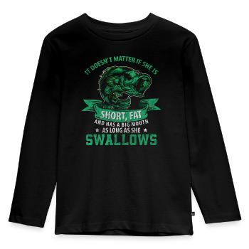 Fishing Boat Sport - Kids' Premium Longsleeve Shirt - black - Front - AI Model Kid Male (0cm)