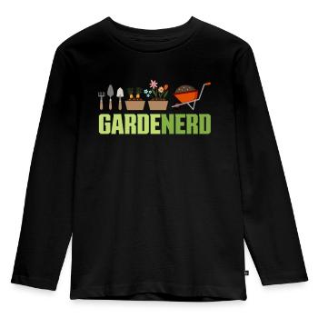 Nerd de jardin - T-shirt manches longues Premium Enfant - noir - Devant - AI Model Kid Male (0cm)