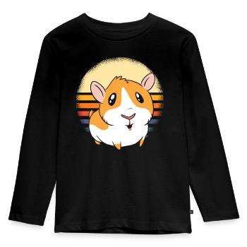 Retro Meerschweinchen - Kinder Premium Bio Langarmshirt - Schwarz - Vorne - AI Model Kid Male (0cm)