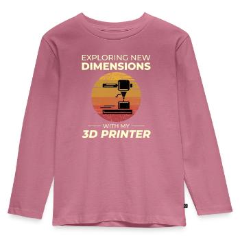 3D-Drucker 3D-Druck - Kinder Premium Bio Langarmshirt - Mauve - Vorne - AI Model Kid Female (0cm)