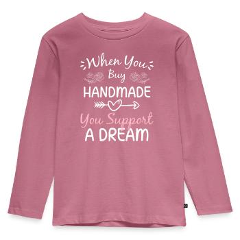 Défilé de mode Shopping Style - T-shirt manches longues Premium Enfant - mauve - Devant - AI Model Kid Female (0cm)
