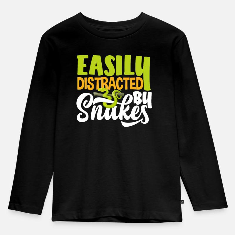 Schlangem Haustier Geschenk - Kinder Premium Bio Langarmshirt - Schwarz