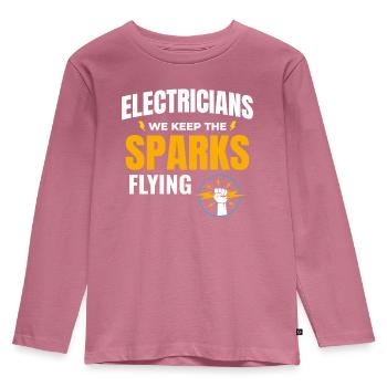 Elektriker Humor Elektrotechniker Ingenieur - Kinder Premium Bio Langarmshirt - Mauve - Vorne - AI Model Kid Female (0cm)