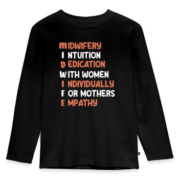 Sage-femme Intuition Education Femmes - T-shirt manches longues Premium Enfant - noir - Devant - AI Model Kid Male (0cm)