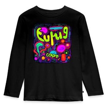 Couleurs néon style vif UV - T-shirt manches longues Premium Enfant - noir - Devant - AI Model Kid Male (0cm)