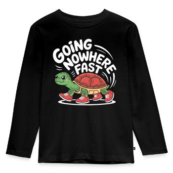 Turtle pace in style - Kids' Premium Longsleeve Shirt - black - Front - AI Model Kid Male (0cm)
