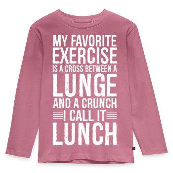 Mon exercice préféré est un croisement entre une fente - T-shirt manches longues Premium Enfant - mauve - Devant - AI Model Kid Female (0cm)