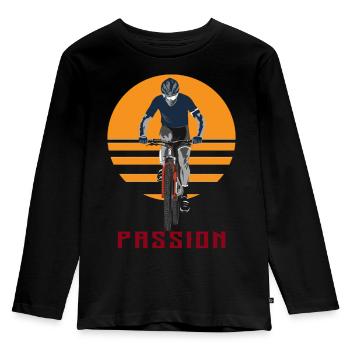 Bike - Kinder Premium Bio Langarmshirt - Schwarz - Vorne - AI Model Kid Male (0cm)
