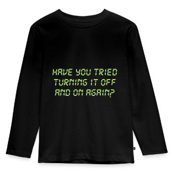 Turning off and on - Kids' Premium Longsleeve Shirt - black - Front - AI Model Kid Male (0cm)