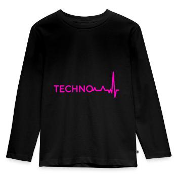 Techno Musik Dance Club Electronic Underground Rav - T-shirt manches longues Premium Enfant - noir - Devant - AI Model Kid Male (0cm)