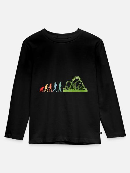 Achterbahn - Kinder Premium Bio Langarmshirt - Schwarz