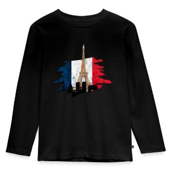 France - T-shirt manches longues Premium Enfant - noir - Devant - AI Model Kid Male (0cm)