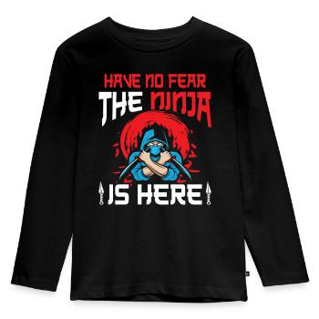Ninja - T-shirt manches longues Premium Enfant - noir - Devant - AI Model Kid Male (0cm)