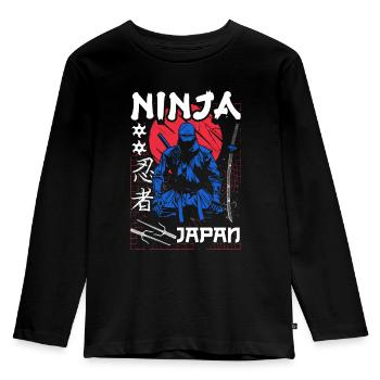 Ninja 5. Geburtstag - Kinder Premium Bio Langarmshirt - Schwarz - Vorne - AI Model Kid Male (0cm)