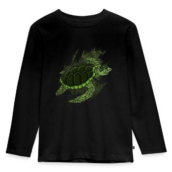 Turtle Relaxed Chilling Sea Ocean Beach - Kids' Premium Longsleeve Shirt - black - Front - AI Model Kid Male (0cm)